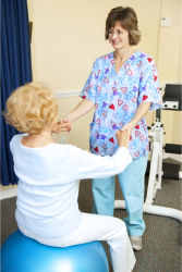 nurse and a patient taking therapy