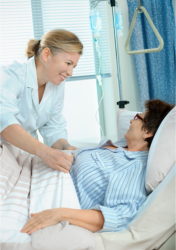 nurse taking care an old woman