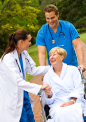 nurse and a happy patient